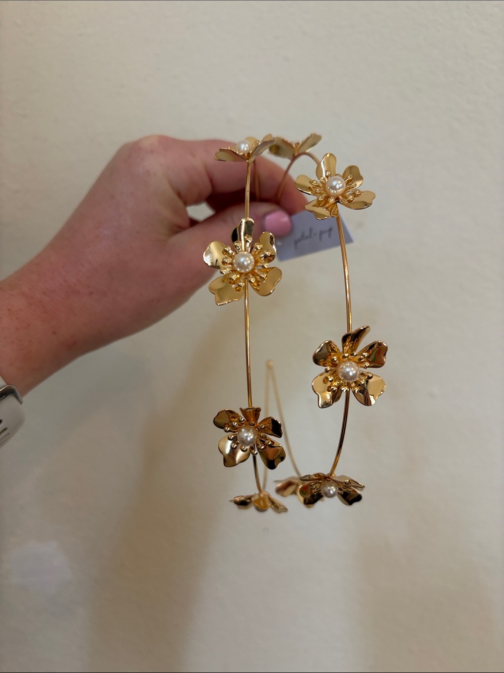 NWT! Gold Floral Pearl Headband - Petal & Pup - Women